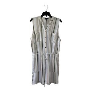 Kelly Renee Linen Large Striped Sleeveless Romper NWT